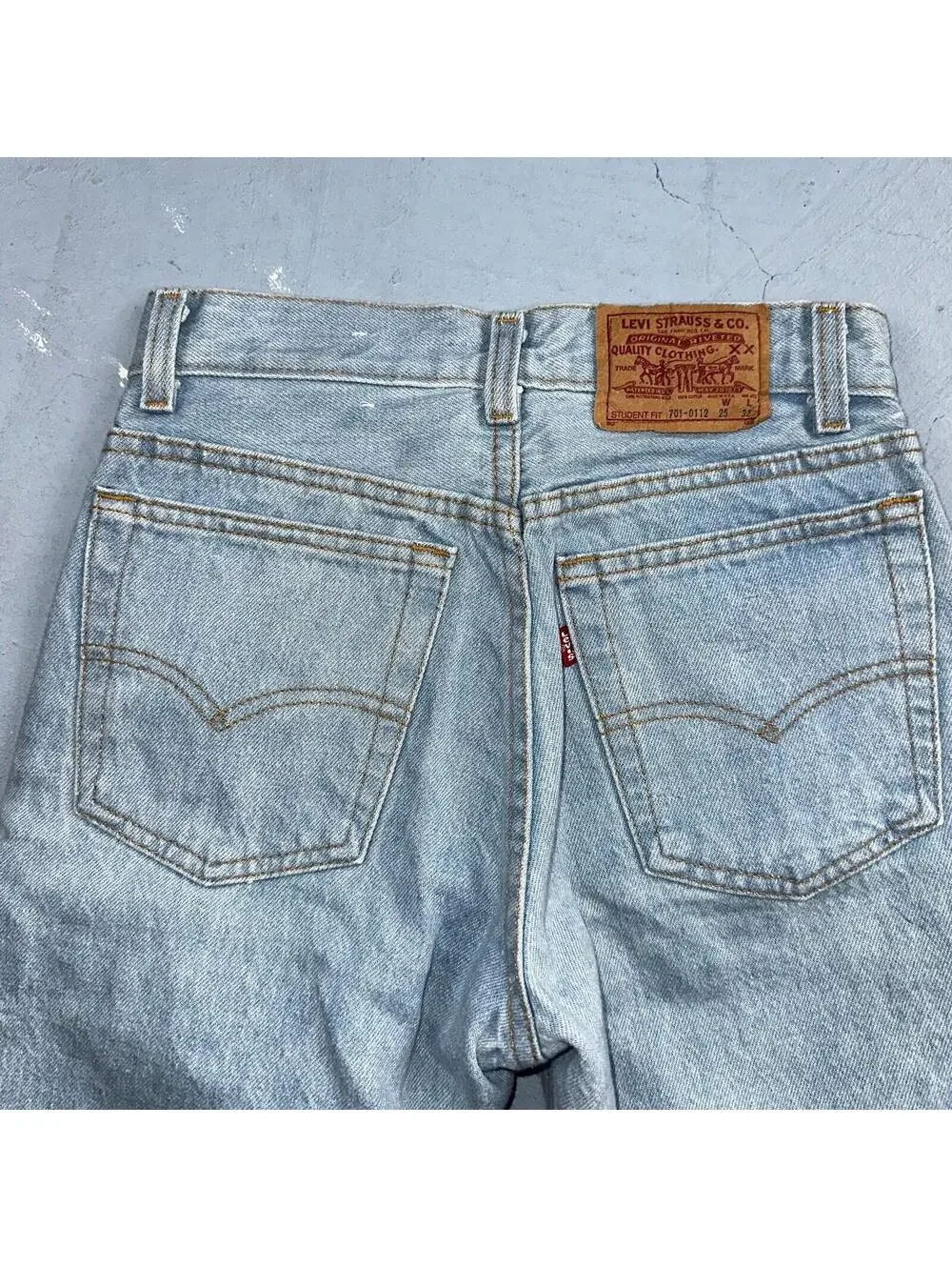 Levis 701 Vintage 90s USA XX Straight Leg Jeans Blue Light Wash 501 Rare 25x32